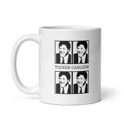 Tucker Carlson Warhol Style - White Glossy Mug