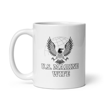 U.S. Marine Wife - White Glossy Mug