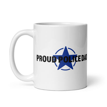 Proud Police Dad - White Glossy Mug