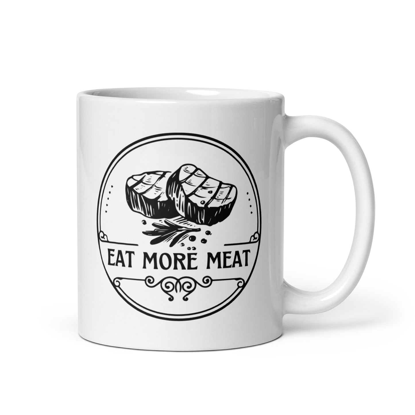 Eat More Meat - White Glossy Mug