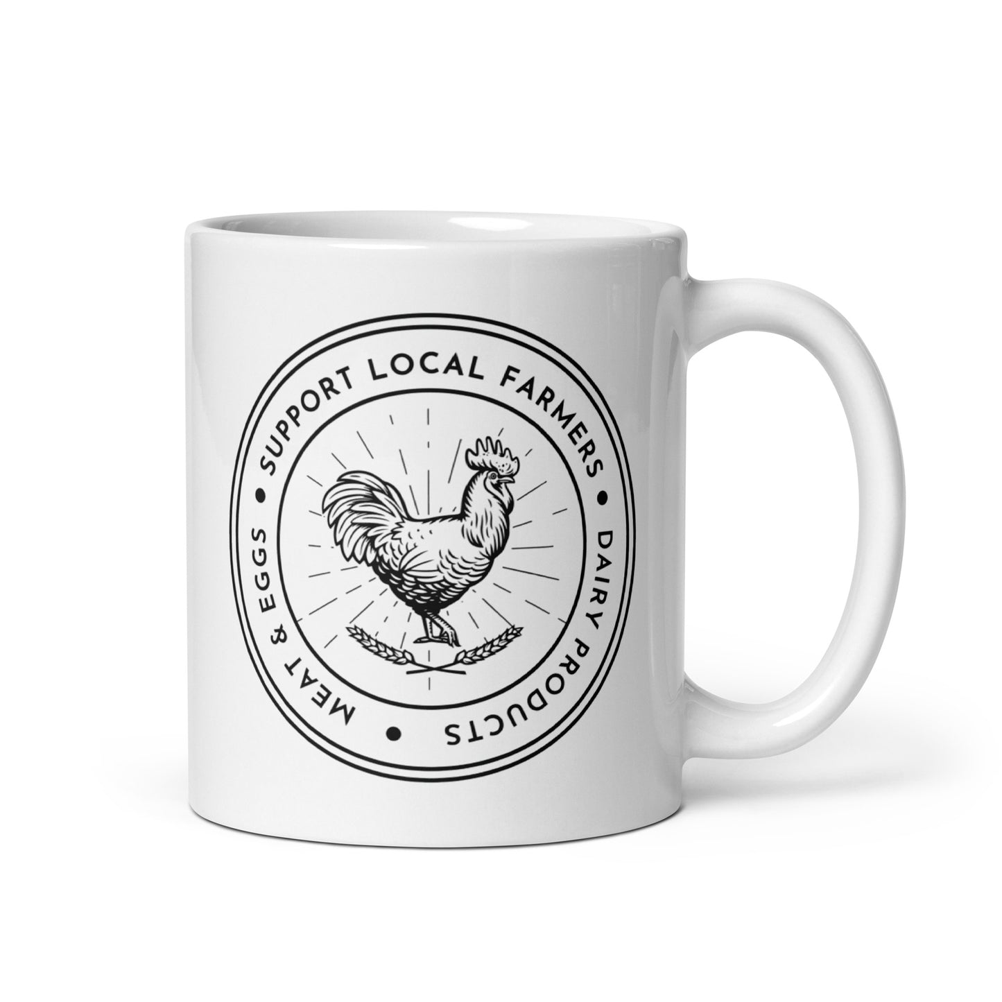 Support Local Farmers - White Glossy Mug