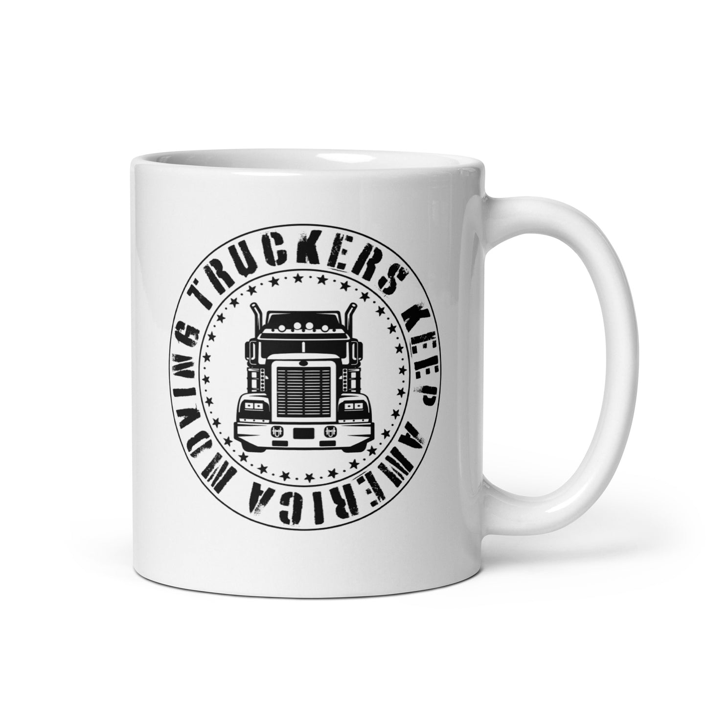 Truckers Keep America Moving - White Glossy Mug