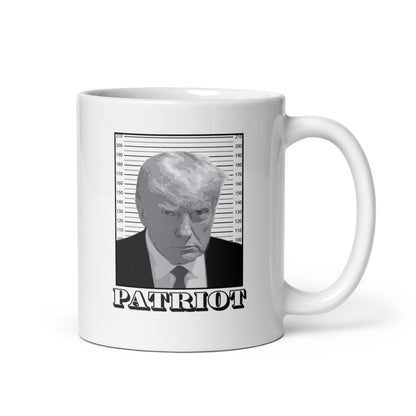 Trump Mugshot Patriot - White Glossy Mug