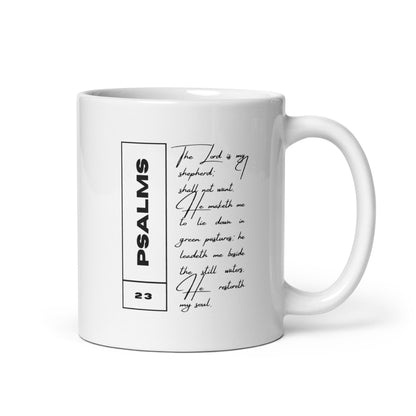 Psalms 23 - White Glossy Mug
