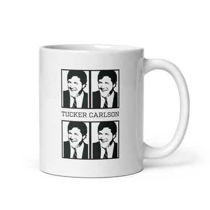 Tucker Carlson Warhol Style - White Glossy Mug