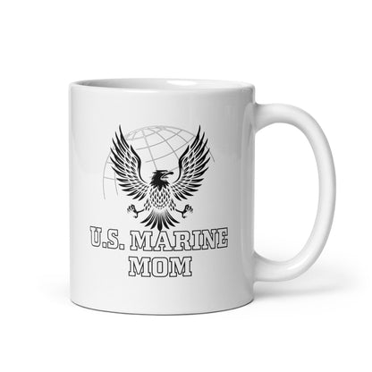 U.S. Marine Mom - White Glossy Mug