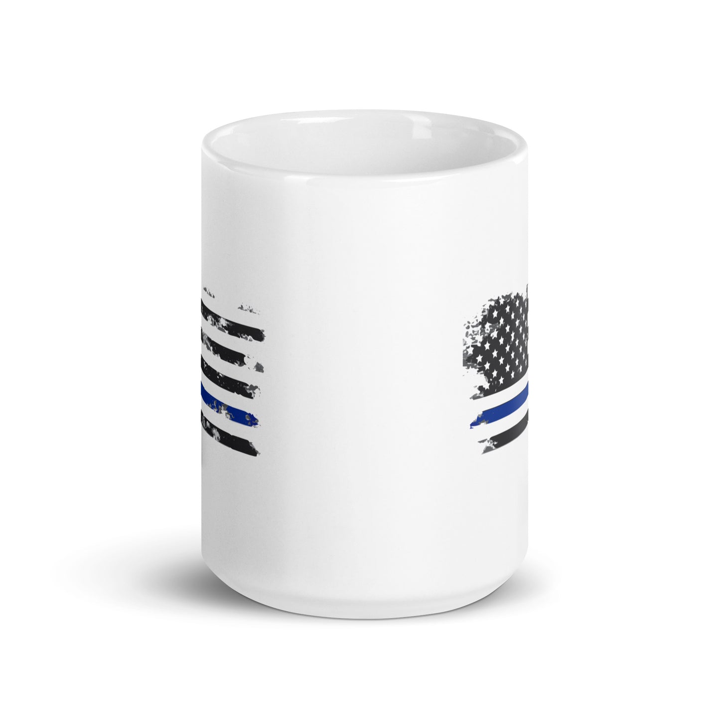 Thin Blue Line Flag - White glossy mug