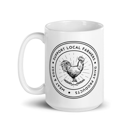 Support Local Farmers - White Glossy Mug