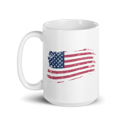 American Flag - White Glossy Mug