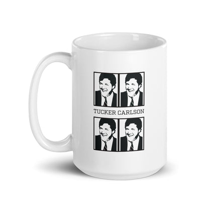 Tucker Carlson Warhol Style - White Glossy Mug