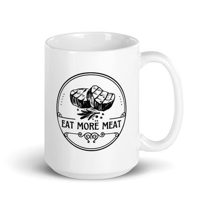 Eat More Meat - White Glossy Mug