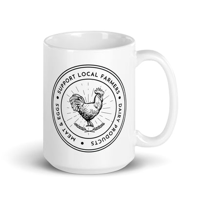 Support Local Farmers - White Glossy Mug