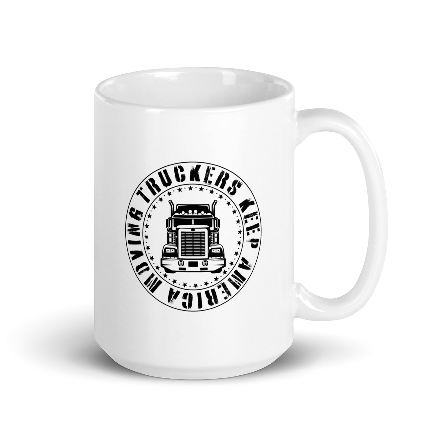 Truckers Keep America Moving - White Glossy Mug