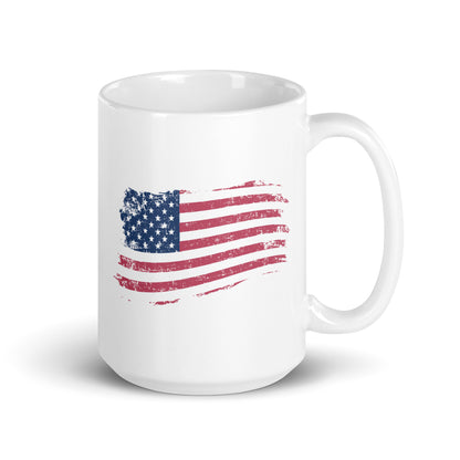 American Flag - White Glossy Mug